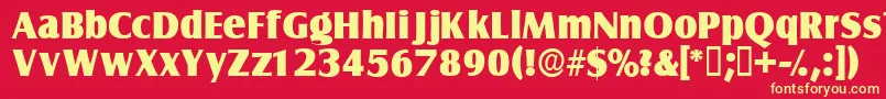 Шрифт Nautodisplayssk – жёлтые шрифты на красном фоне