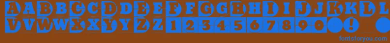 Gridconcretedue Font – Blue Fonts on Brown Background