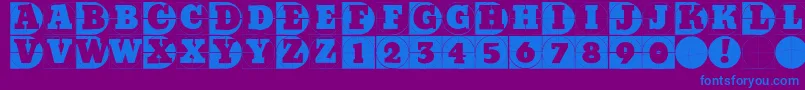 Gridconcretedue Font – Blue Fonts on Purple Background