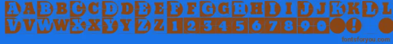 Gridconcretedue Font – Brown Fonts on Blue Background