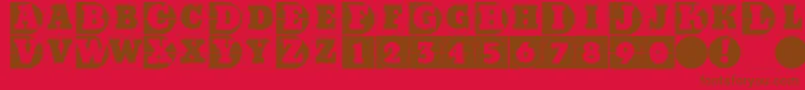 Gridconcretedue Font – Brown Fonts on Red Background