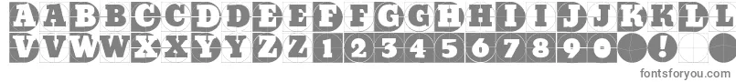 Gridconcretedue-fontti – harmaat kirjasimet valkoisella taustalla