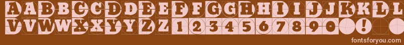 Gridconcretedue Font – Pink Fonts on Brown Background