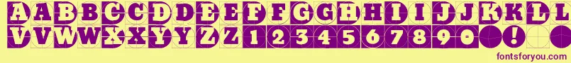 Gridconcretedue Font – Purple Fonts on Yellow Background