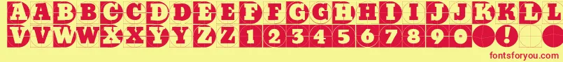 Gridconcretedue Font – Red Fonts on Yellow Background