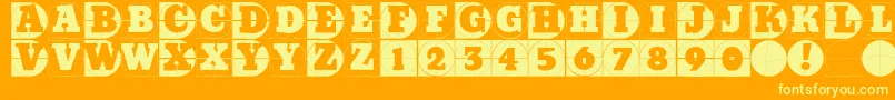 Gridconcretedue Font – Yellow Fonts on Orange Background