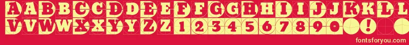 Gridconcretedue Font – Yellow Fonts on Red Background