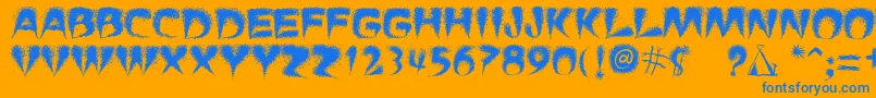 PuchaSmokeTelegraph3 Font – Blue Fonts on Orange Background