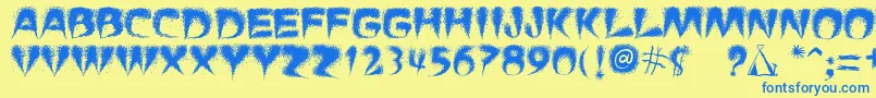 PuchaSmokeTelegraph3 Font – Blue Fonts on Yellow Background