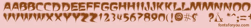 PuchaSmokeTelegraph3 Font – Brown Fonts on Pink Background