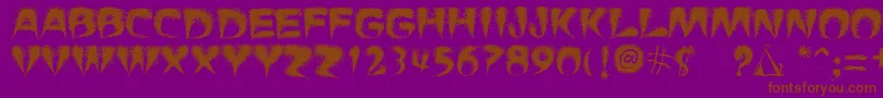Шрифт PuchaSmokeTelegraph3 – коричневые шрифты на фиолетовом фоне