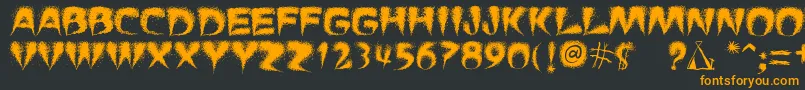 PuchaSmokeTelegraph3-Schriftart – Orangefarbene Schriften auf schwarzem Hintergrund