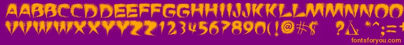 PuchaSmokeTelegraph3 Font – Orange Fonts on Purple Background