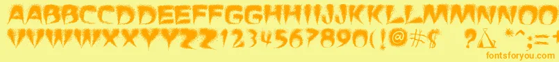 PuchaSmokeTelegraph3 Font – Orange Fonts on Yellow Background