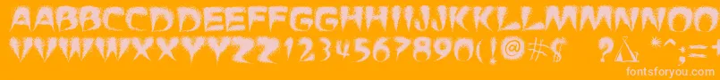 PuchaSmokeTelegraph3 Font – Pink Fonts on Orange Background