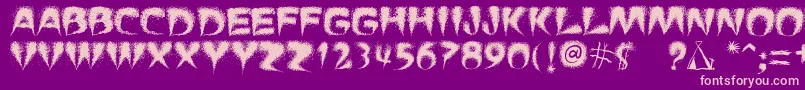 PuchaSmokeTelegraph3 Font – Pink Fonts on Purple Background