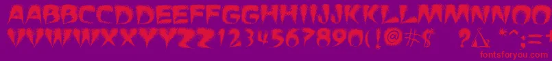 PuchaSmokeTelegraph3 Font – Red Fonts on Purple Background