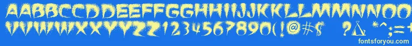 PuchaSmokeTelegraph3 Font – Yellow Fonts on Blue Background