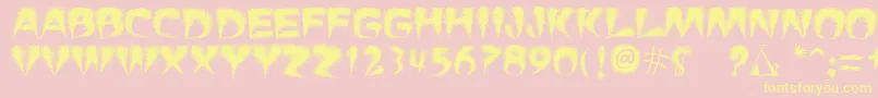 PuchaSmokeTelegraph3 Font – Yellow Fonts on Pink Background