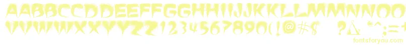 PuchaSmokeTelegraph3-Schriftart – Gelbe Schriften auf weißem Hintergrund