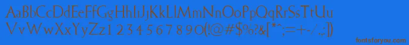 Elspeth Font – Brown Fonts on Blue Background