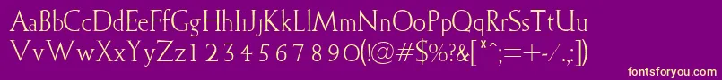 Więcej informacji o czcionce Elspeth Czcionka Elspeth – żółte czcionki na fioletowym tle