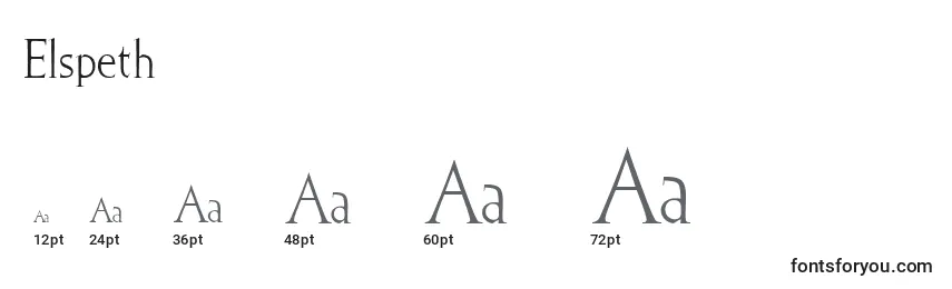 Размеры шрифта Elspeth
