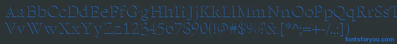 フォントReliefserifRegular – 黒い背景に青い文字