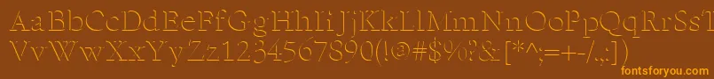 ReliefserifRegular Font – Orange Fonts on Brown Background