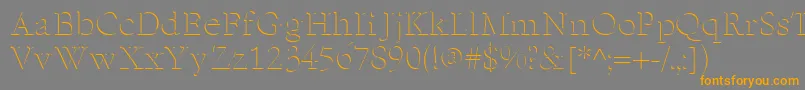 フォントReliefserifRegular – オレンジの文字は灰色の背景にあります。