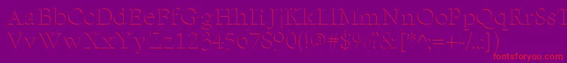 ReliefserifRegular Font – Red Fonts on Purple Background