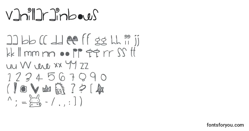 Шрифт Vanillarainbows – алфавит, цифры, специальные символы