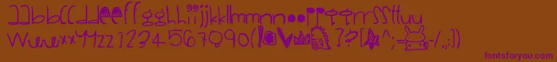 Vanillarainbows Font – Purple Fonts on Brown Background