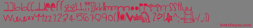 Vanillarainbows Font – Red Fonts on Gray Background