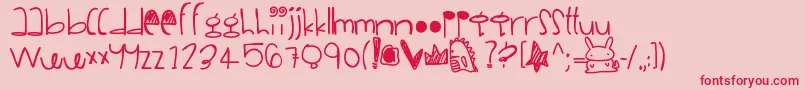Vanillarainbows Font – Red Fonts on Pink Background
