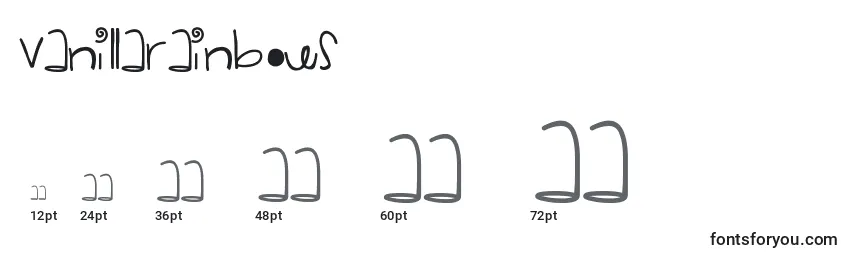 Vanillarainbows Font Sizes