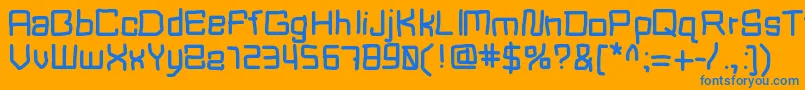 Mbblocktype Font – Blue Fonts on Orange Background
