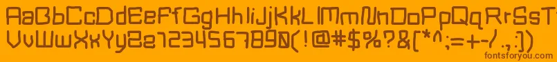 Mbblocktype Font – Brown Fonts on Orange Background