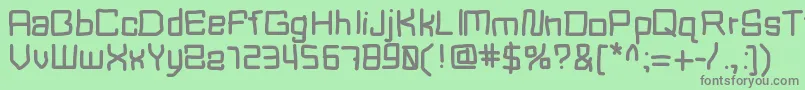 フォントMbblocktype – 緑の背景に灰色の文字