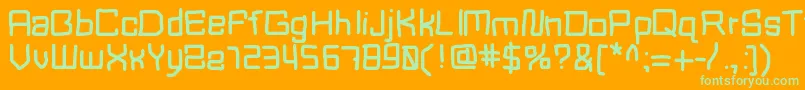 Mbblocktype Font – Green Fonts on Orange Background