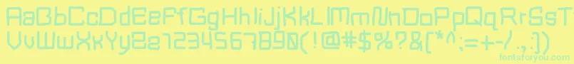 Шрифт Mbblocktype – зелёные шрифты на жёлтом фоне