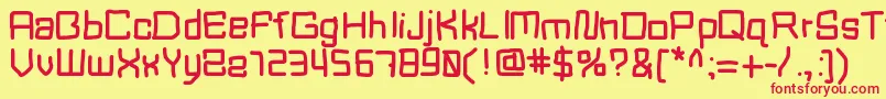 Mbblocktype Font – Red Fonts on Yellow Background