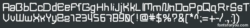 Mbblocktype-Schriftart – Weiße Schriften auf schwarzem Hintergrund