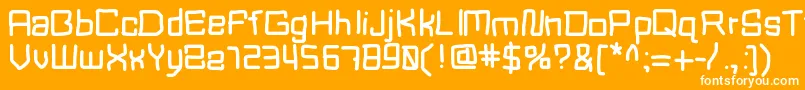 Mbblocktype Font – White Fonts on Orange Background