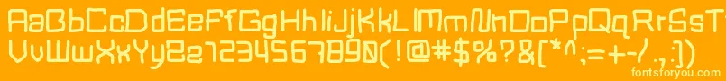 Mbblocktype Font – Yellow Fonts on Orange Background