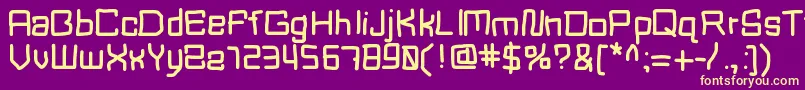 Mbblocktype Font – Yellow Fonts on Purple Background