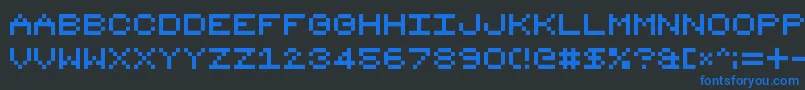 8bit16 Font – Blue Fonts on Black Background