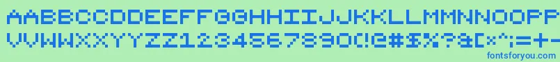 8bit16 Font – Blue Fonts on Green Background