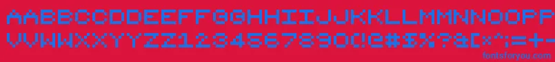 8bit16 Font – Blue Fonts on Red Background