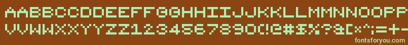 8bit16 Font – Green Fonts on Brown Background